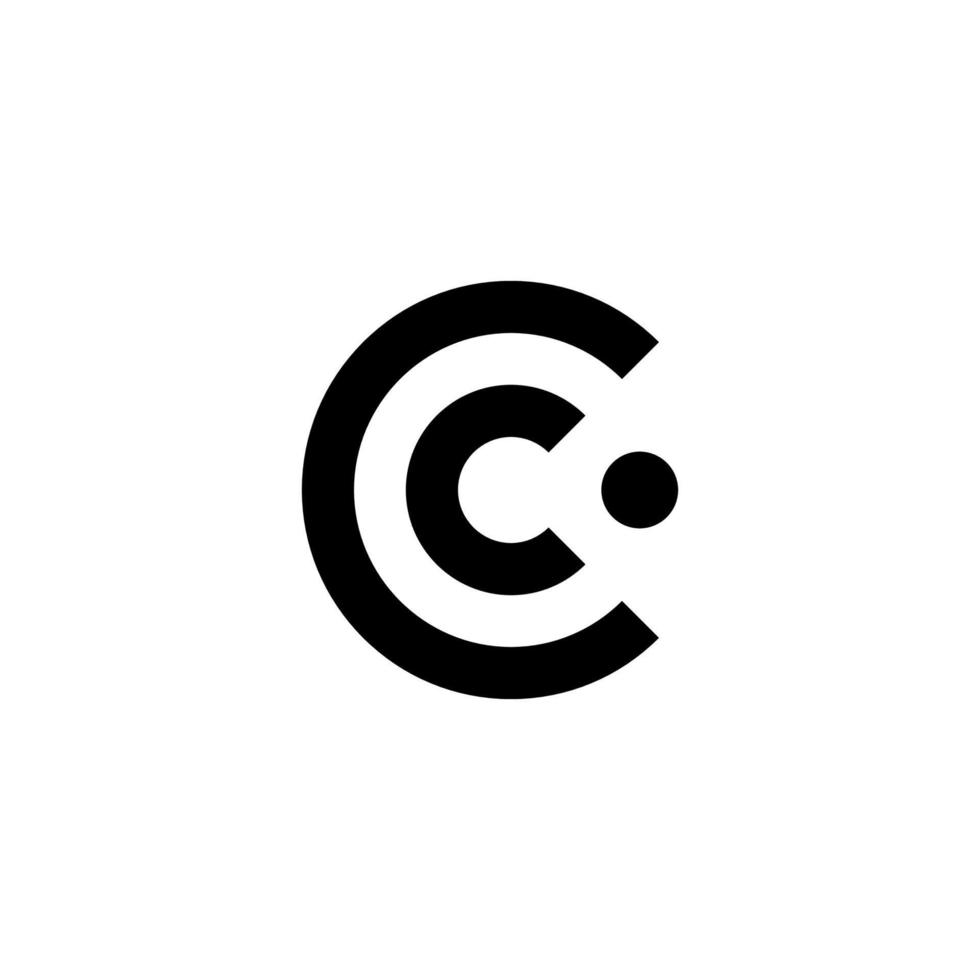 Creative and Minimalist Letter C Logo Design Icon Editable in Vector Format in Black and White Color