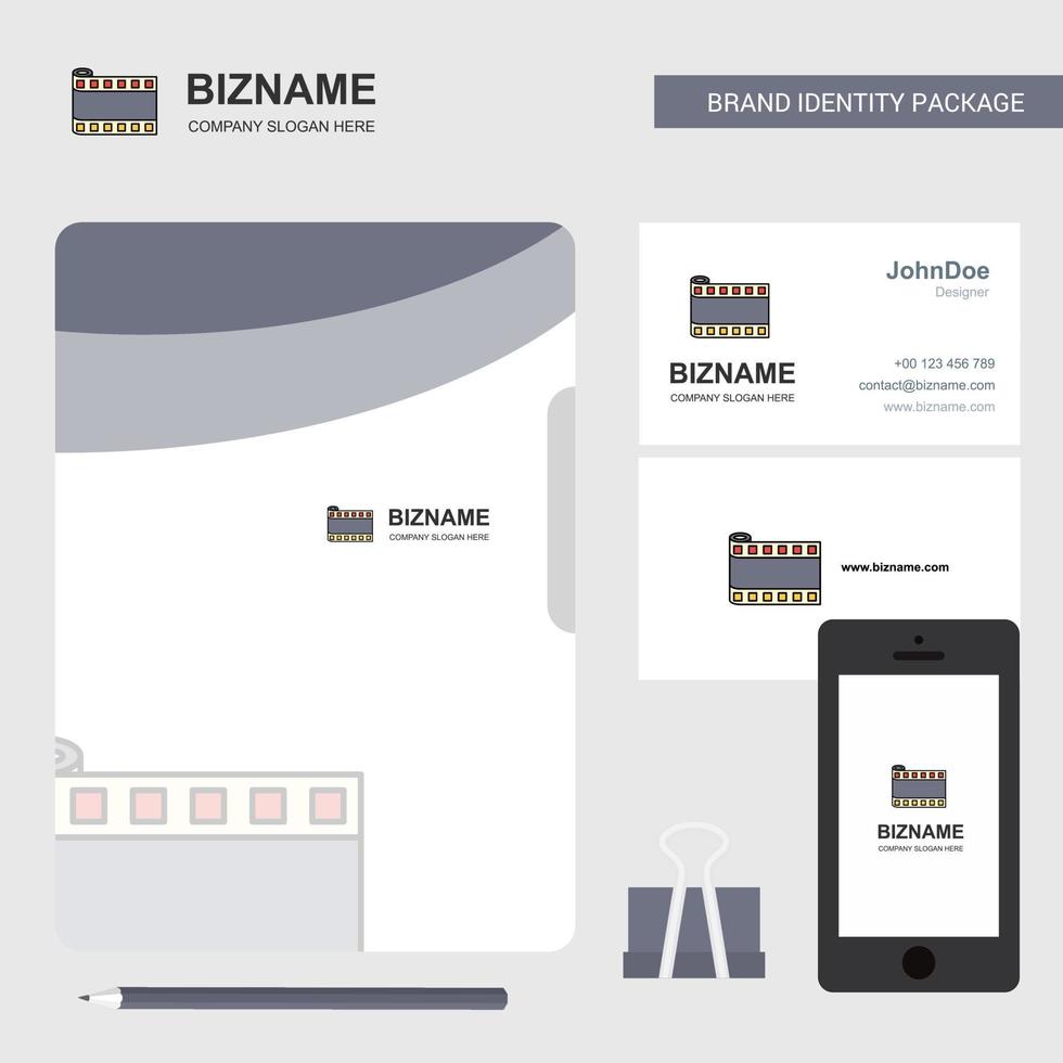 Film roll Business Logo File Cover Visiting Card and Mobile App Design Vector Illustration