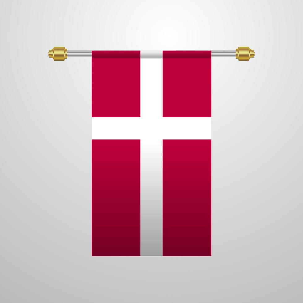 Denmark hanging Flag vector