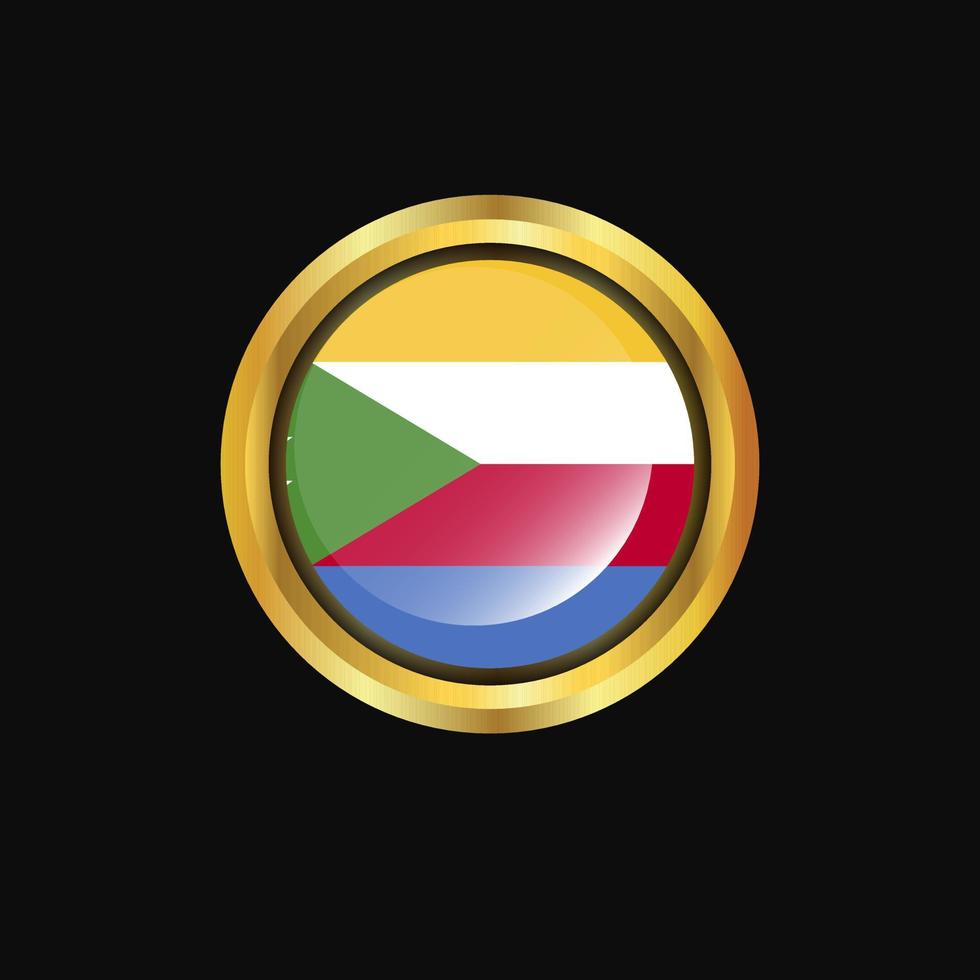 Democratic Republic of the Congo flag Golden button vector