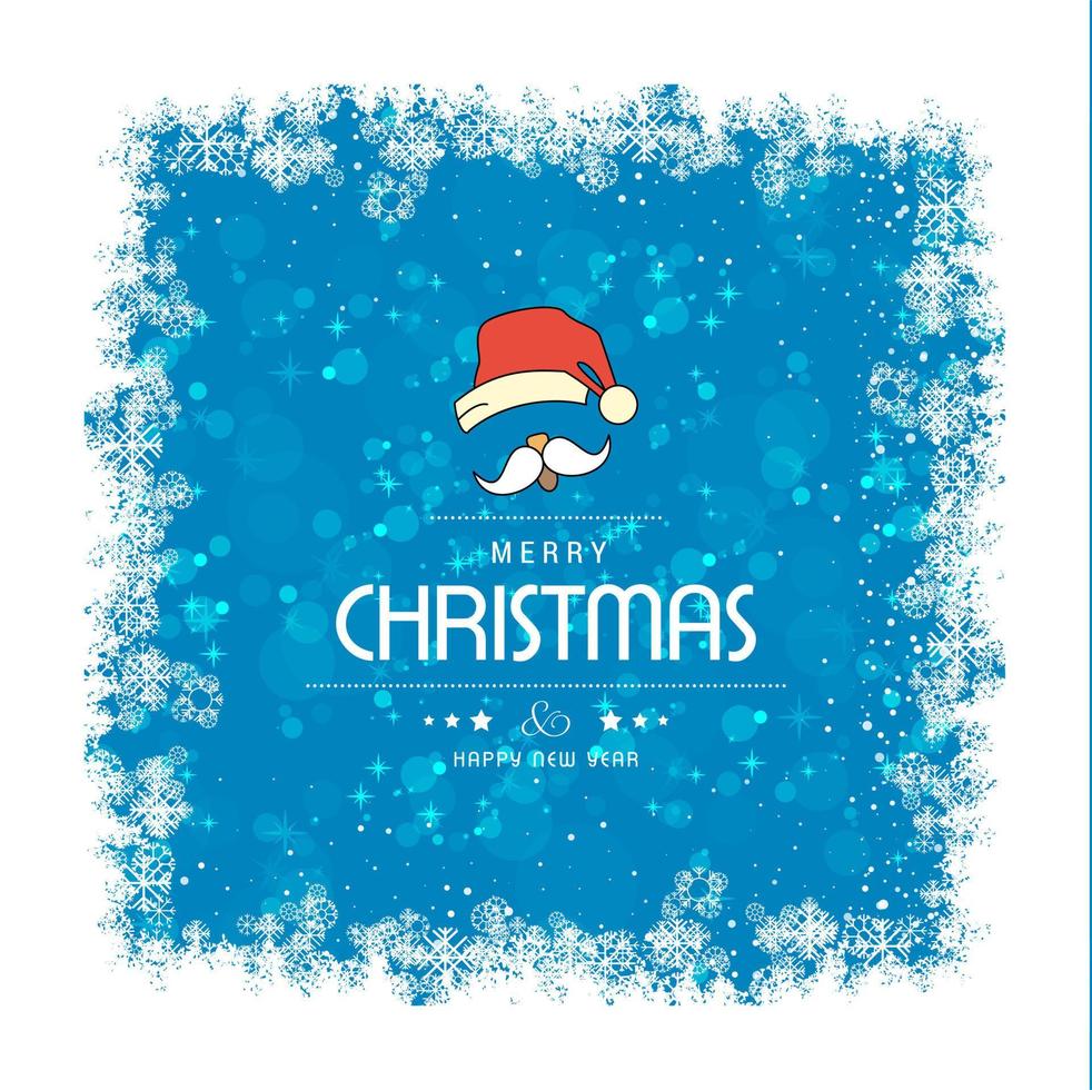 diseño de tarjeta de navidad con diseño elegante y vector de fondo azul