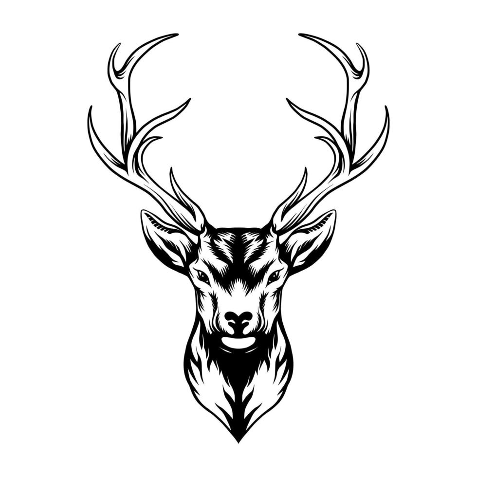 Antler deer silhouette Royalty Free Vector Image