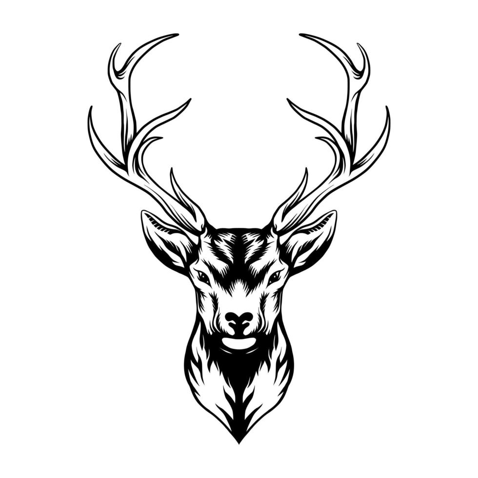 logo de cabeza de venado vector