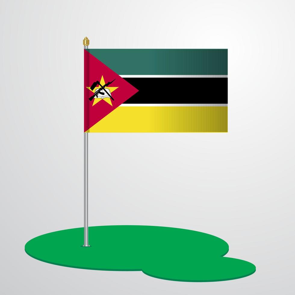 Mozambique Flag Pole vector