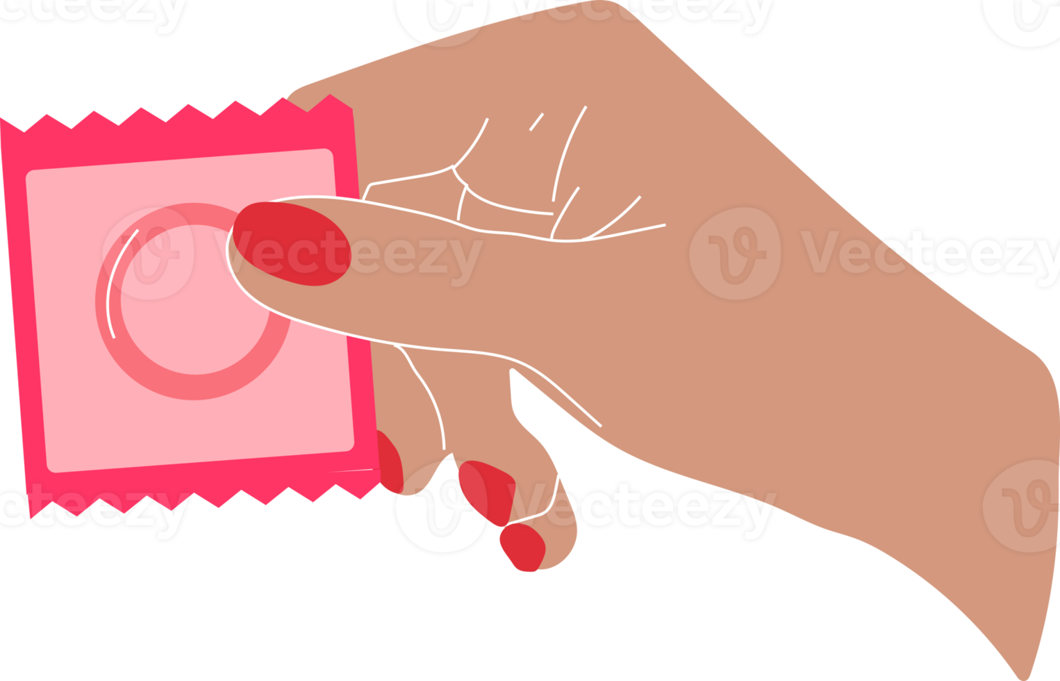 Hand holding a gasket,napkin.  All elements are isolated png