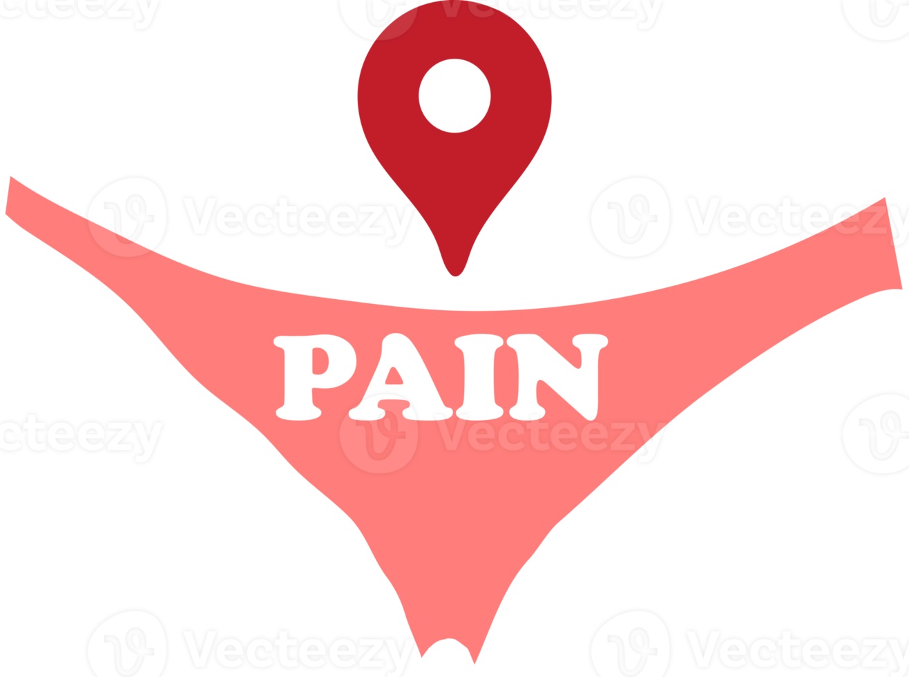 the illustration of a woman in underwear shows where the pain is located. menstrual pain It's normal to be a woman. Women's health png