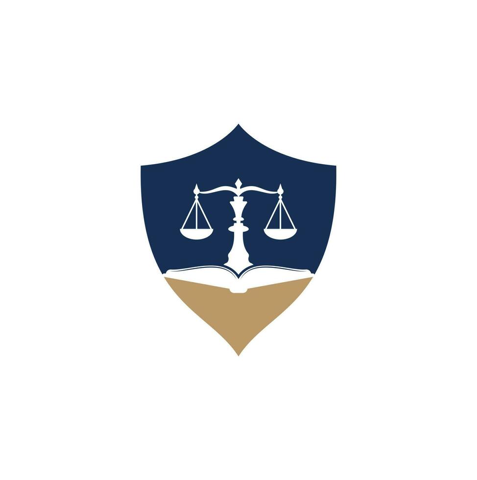 Law education logo design. Vector Libra and open book logo combination.