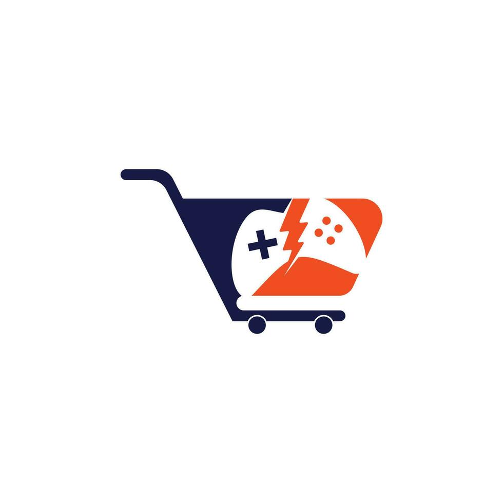 Game Trolley Logo Design Template. Game shop logo vector