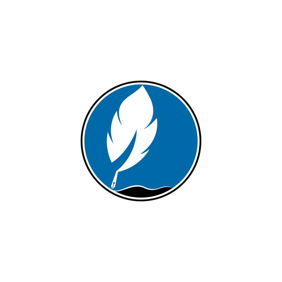 diseño de vector de símbolo de pluma de pluma. concepto de logotipo de educación y publicación.