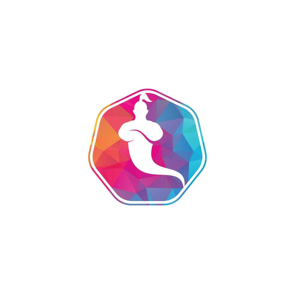 Genie Logo Design. Magic Fantasy genie concept logo. vector