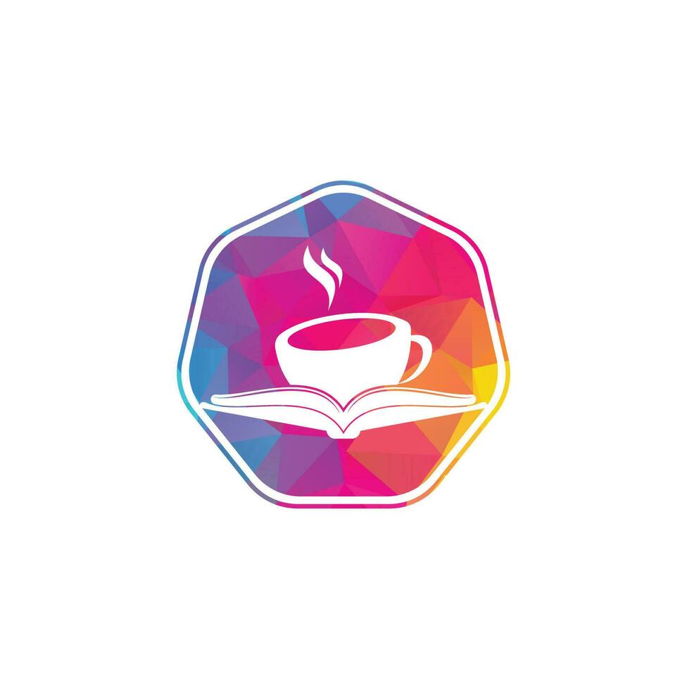Coffee book vector logo design. Tea Book Store Iconic Logo.