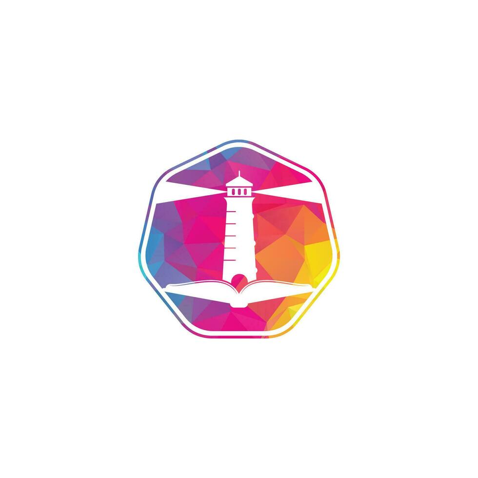Book and Light House Logo design template. Book lighthouse icon vector