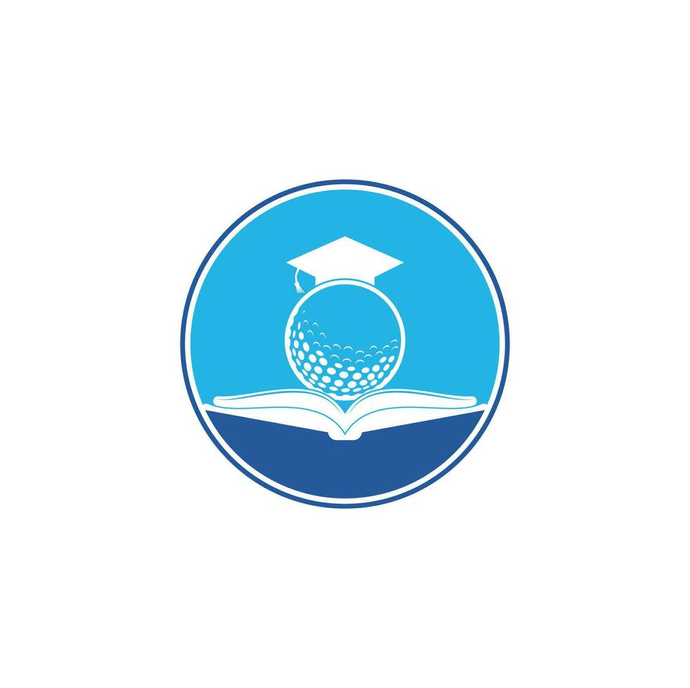 Graduation Book golf logo design vector. Golf Book Icon Logo Design Element vector