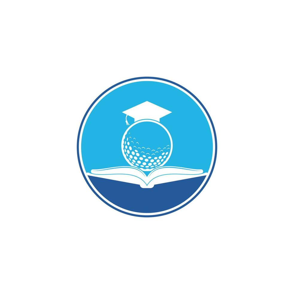 vector de diseño de logotipo de golf de libro de graduación. elemento de diseño de logotipo de icono de libro de golf