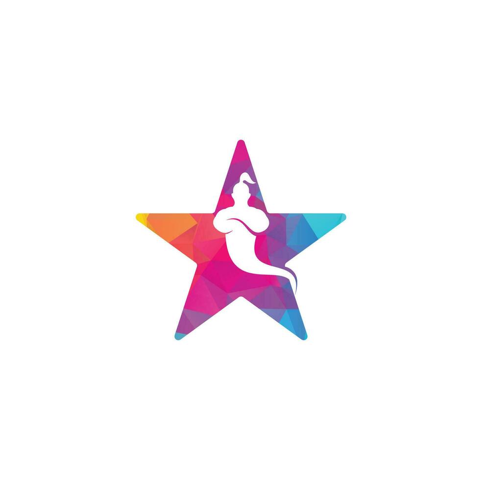 Genie star shape concept Logo Design. Magic Fantasy genie concept logo. vector