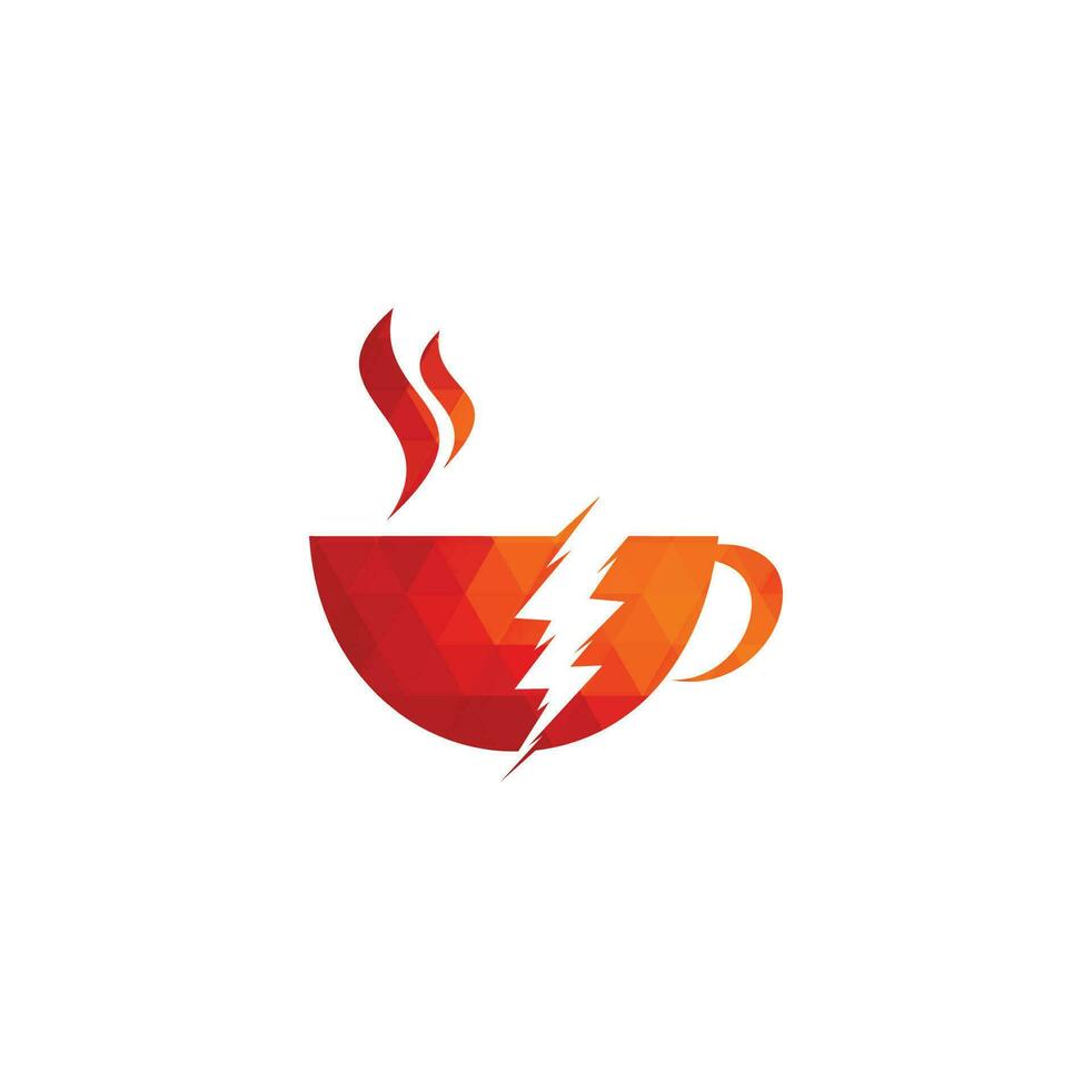 Coffee and thunder logo design design template vector. vector