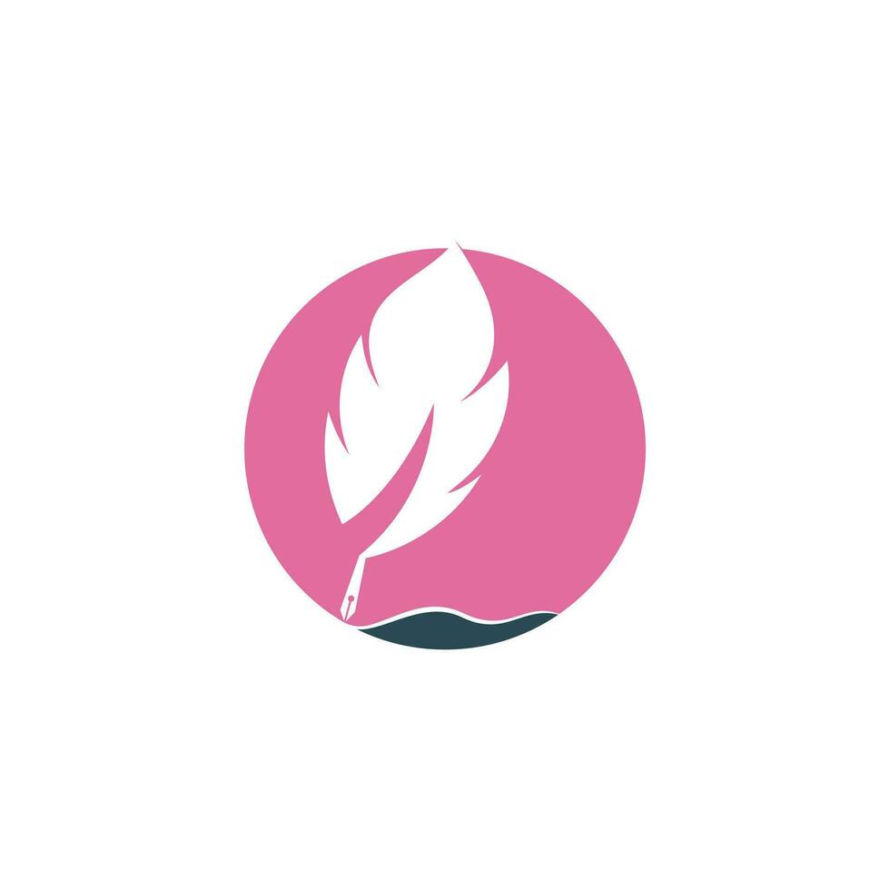 Feather Quill symbol vector design. Education and publication logo concept.