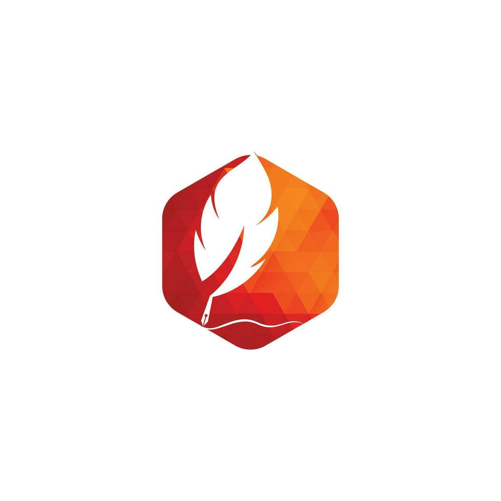Feather Quill symbol vector design. Education and publication logo concept.