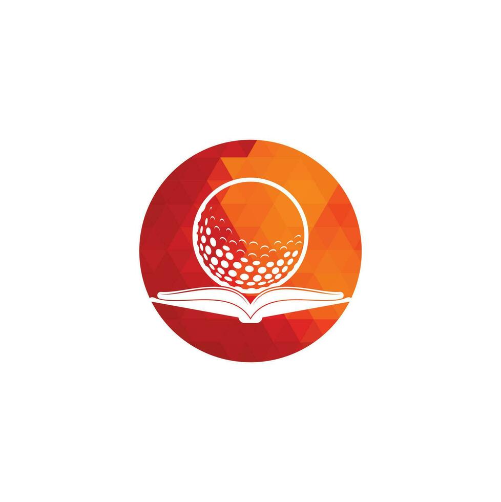 vector de diseño de logotipo de golf de libro. elemento de diseño de logotipo de icono de libro de golf