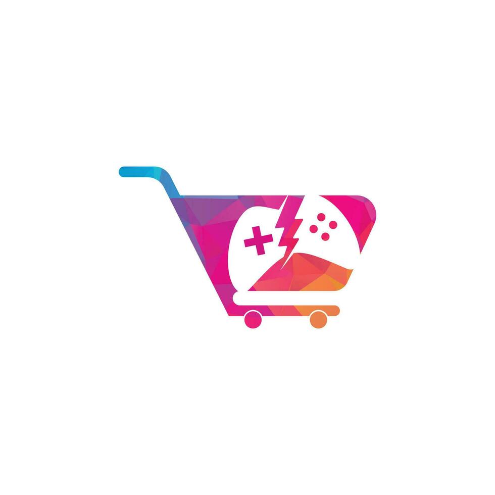 Game Trolley Logo Design Template. Game shop logo vector