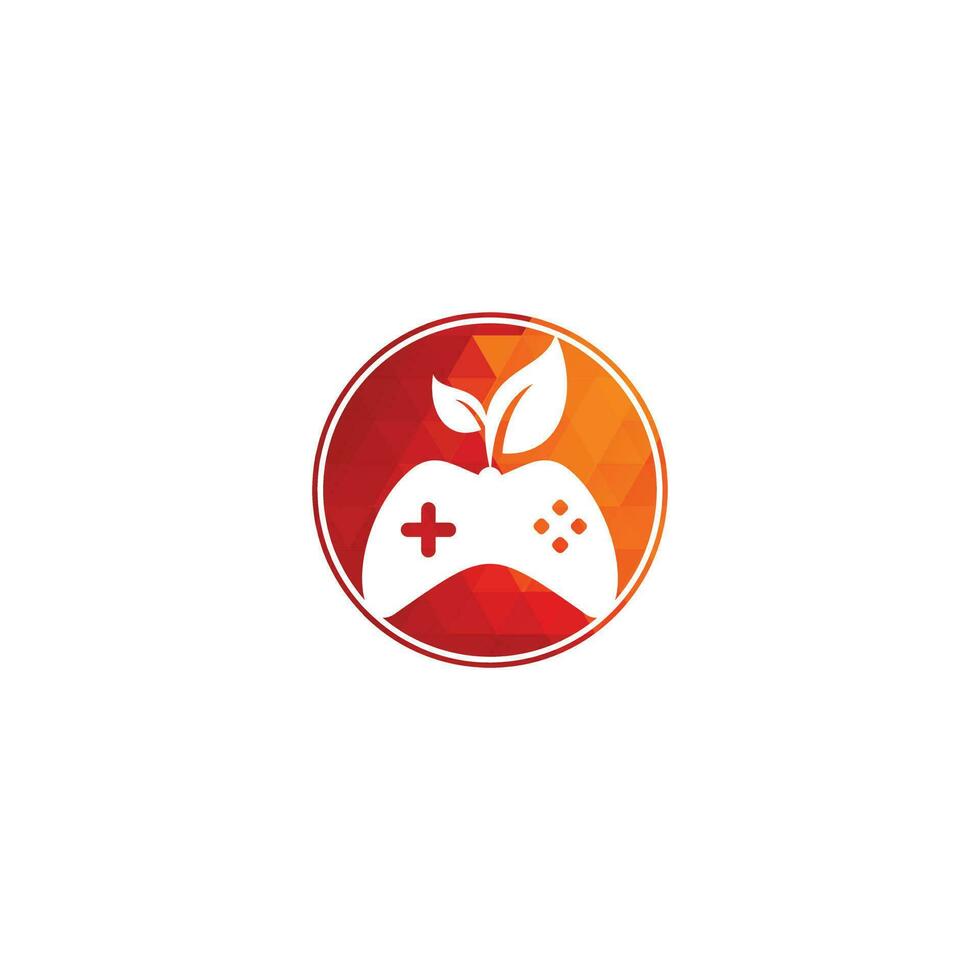 Game and leaf logo design template. Gaming and leaf logo design template. vector