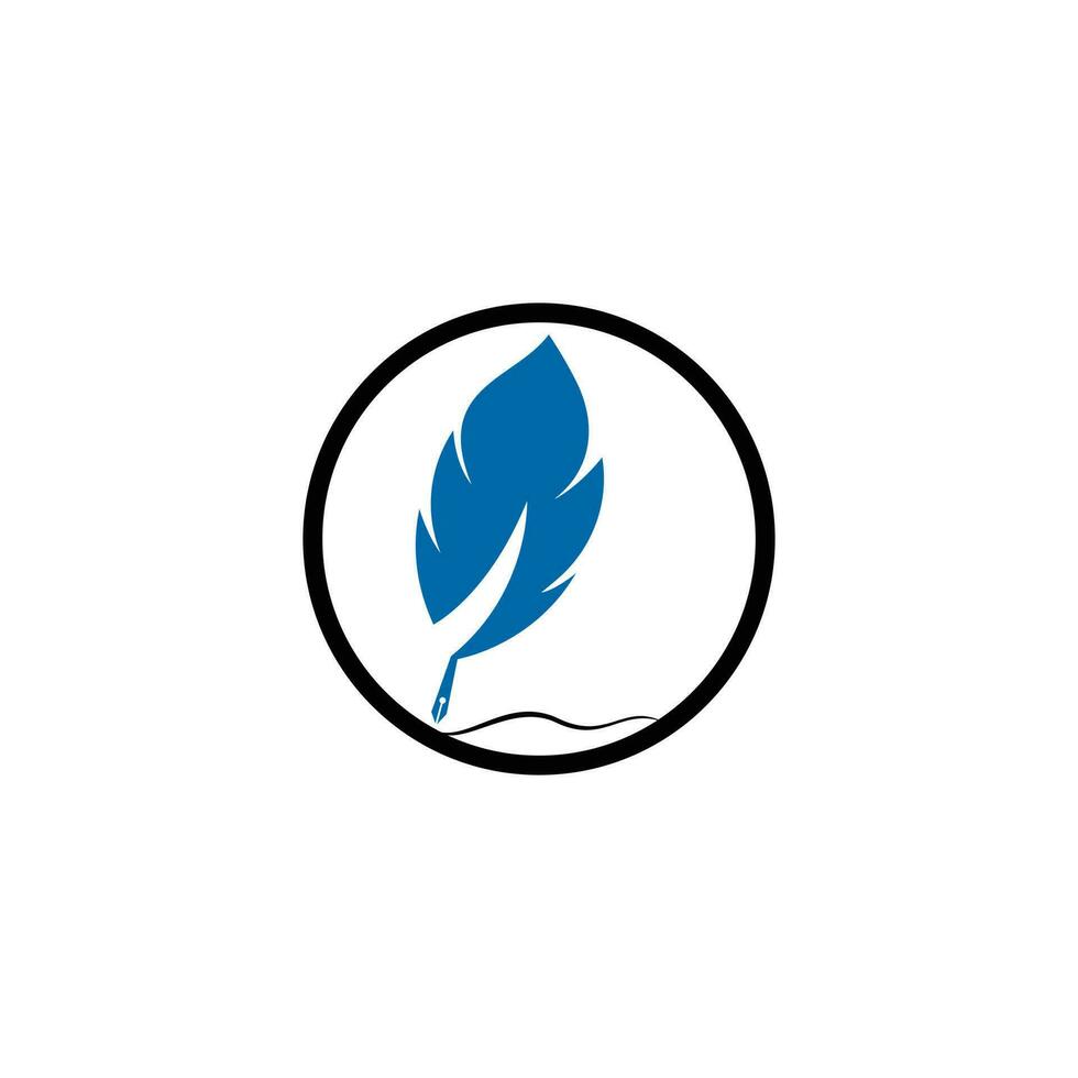 Feather Quill symbol vector design. Education and publication logo concept.