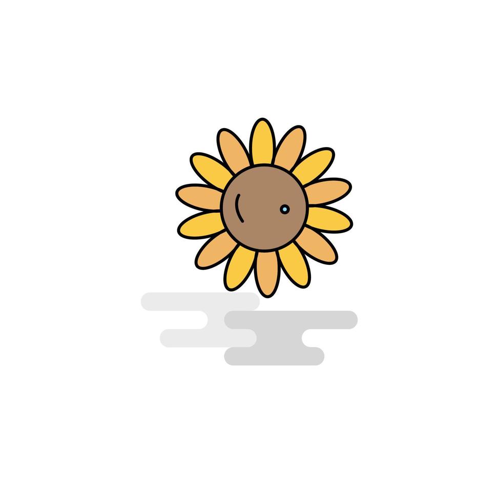 Flat Sunflower Icon Vector