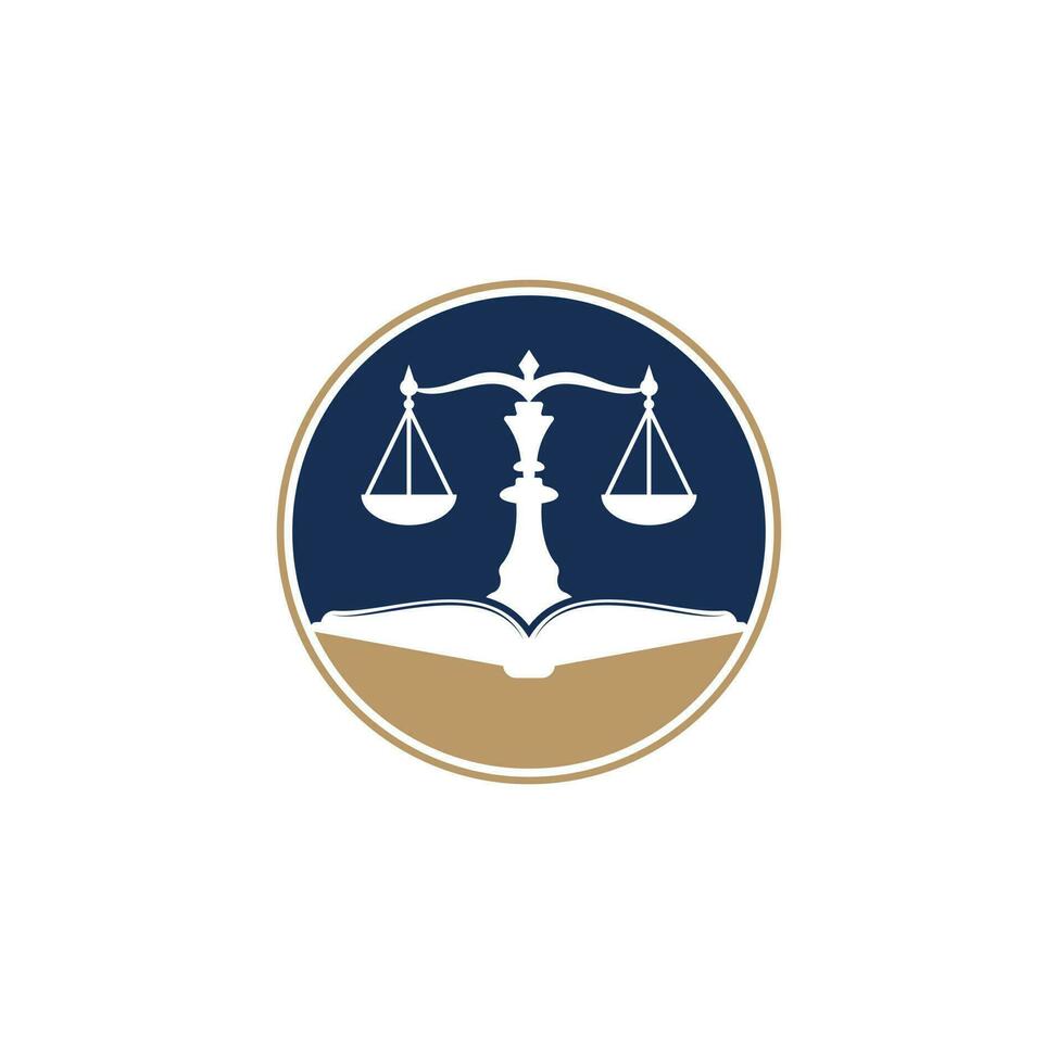 Law education logo design. Vector Libra and open book logo combination.