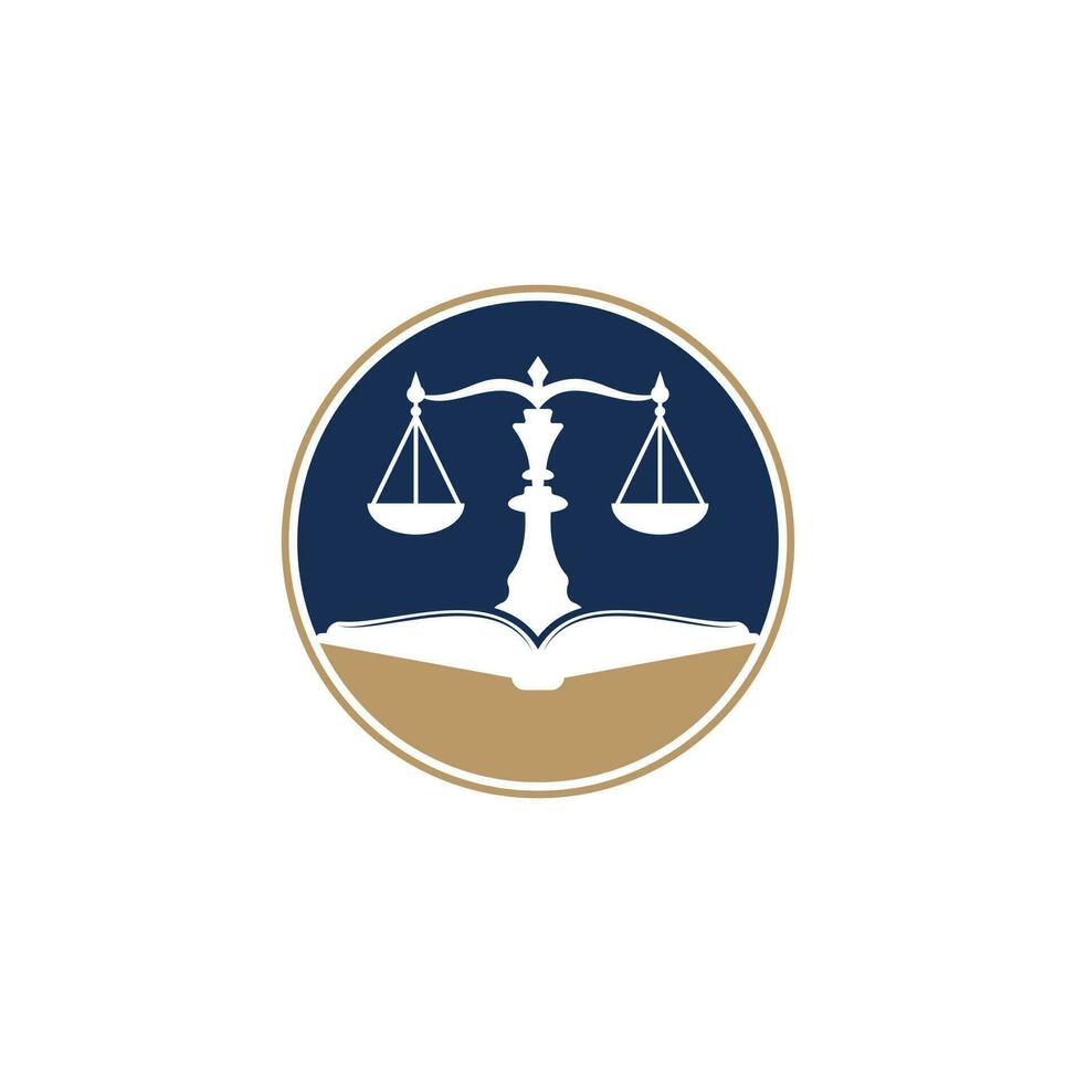 Law education logo design. Vector Libra and open book logo combination.