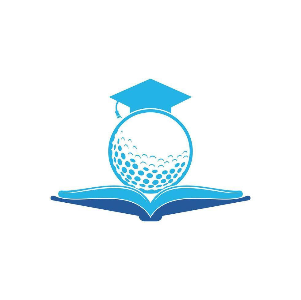 Graduation Book golf logo design vector. Golf Book Icon Logo Design Element vector