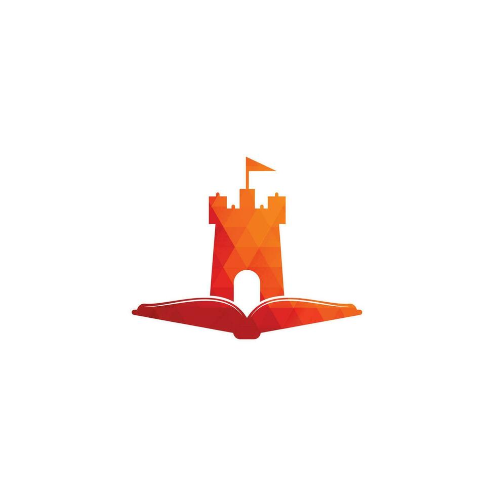Castle Book Logo Template Design Vector. Book and castle logo combination. Tower and market symbol or icon. vector