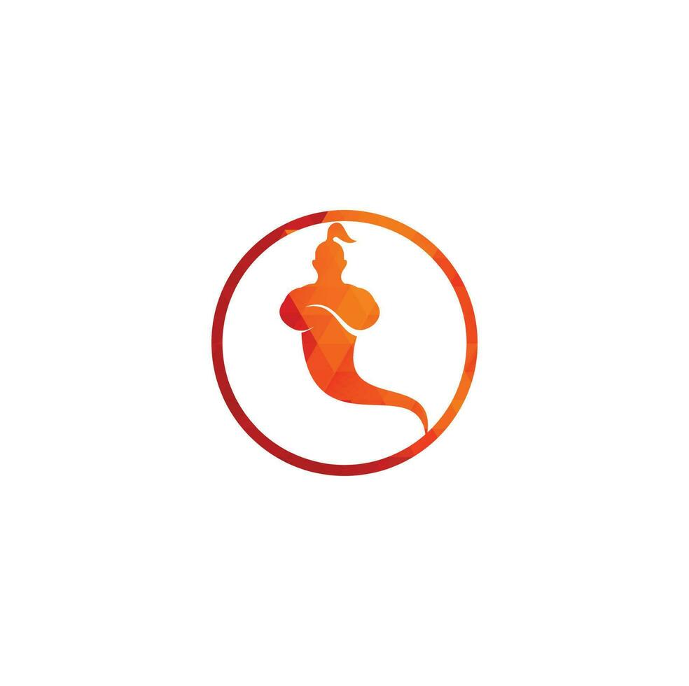 Genie Logo Design. Magic Fantasy genie concept logo. vector