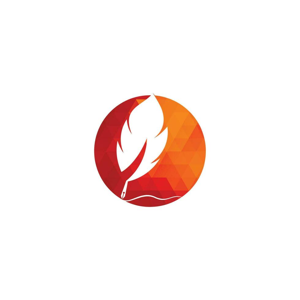 Feather Quill symbol vector design. Education and publication logo concept.