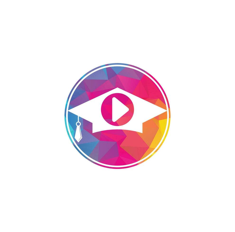 Education media player vector logo design. School play logo template design.