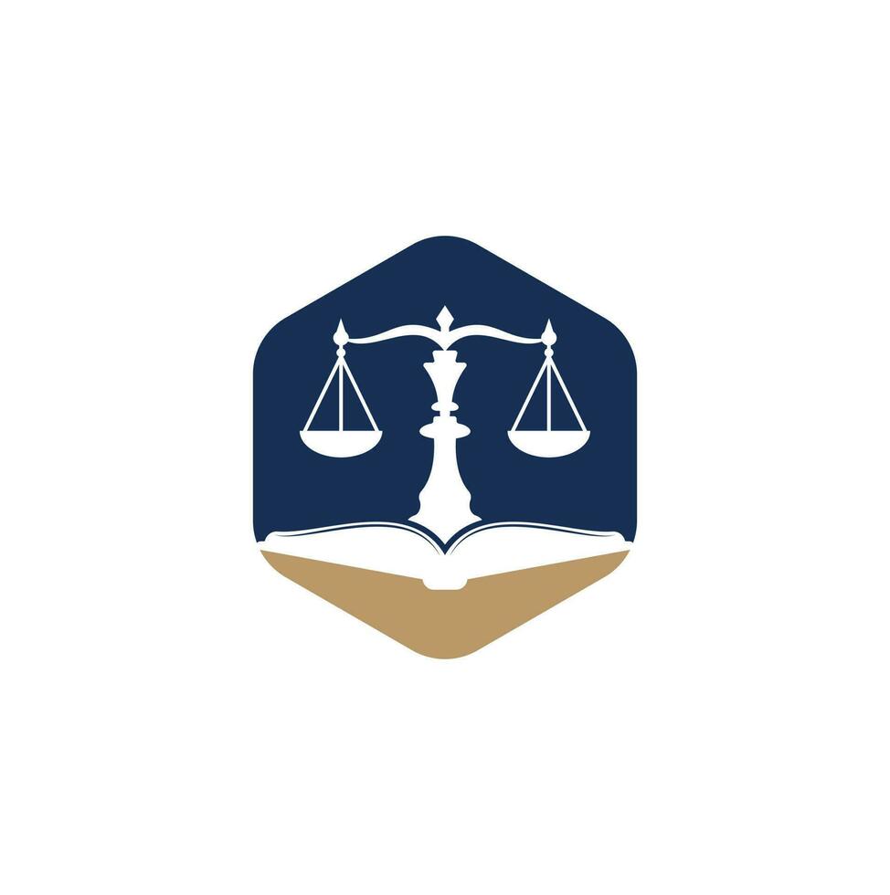 Law education logo design. Vector Libra and open book logo combination.