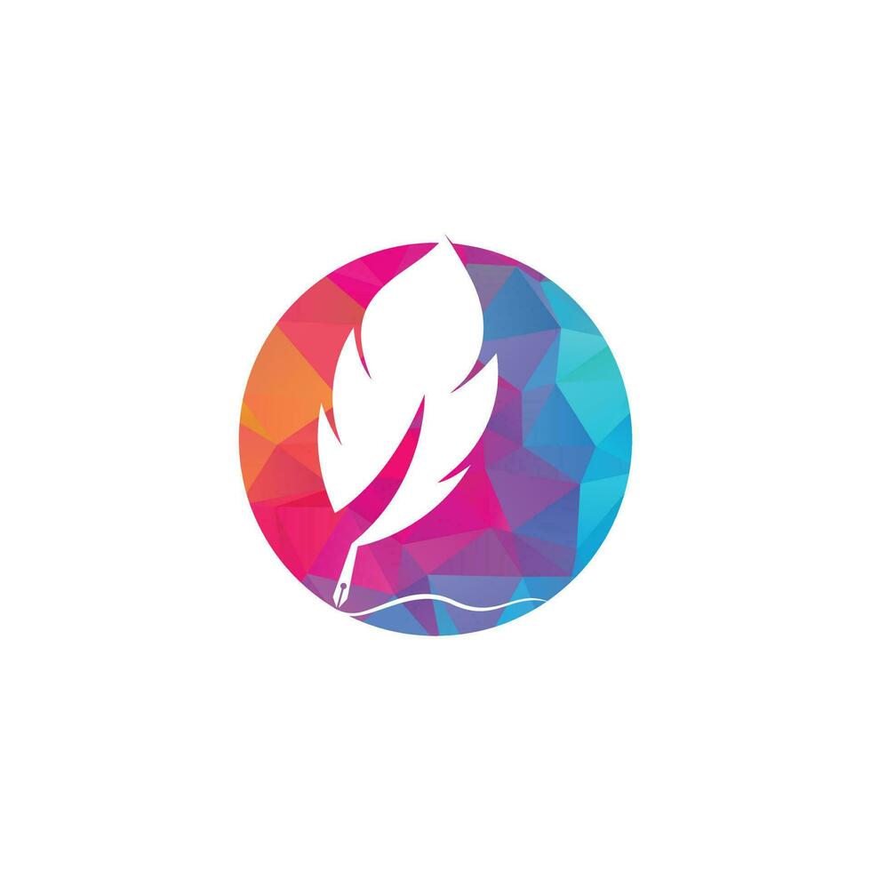 Feather Quill symbol vector design. Education and publication logo concept.