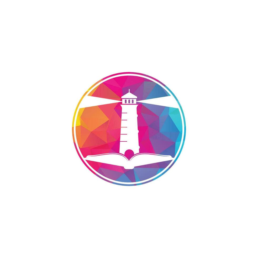 plantilla de diseño de logotipo de libro y casa de luz. icono de faro de libro vector