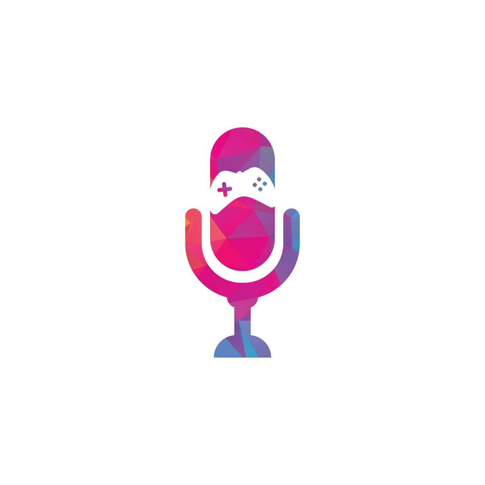 gamepad and podcast logo design template . Game and podcast logo icon vector