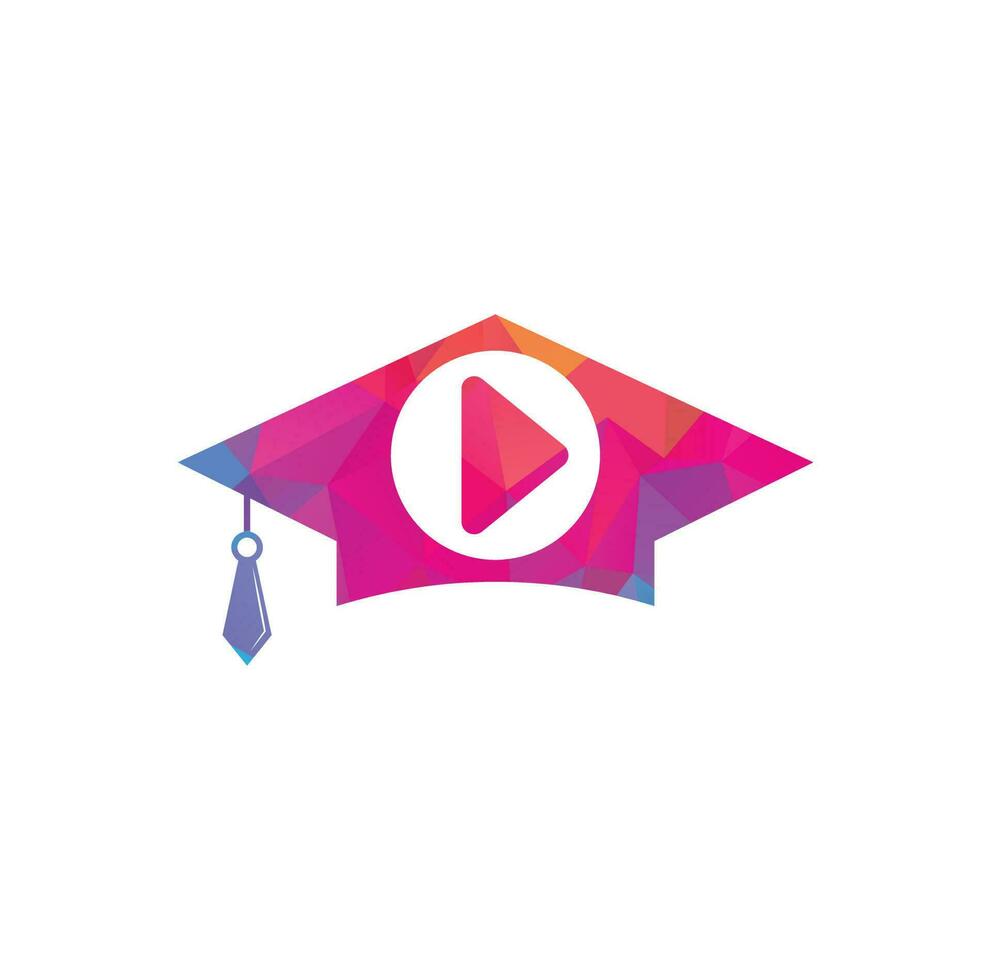 Education media player vector logo design. School play logo template design.