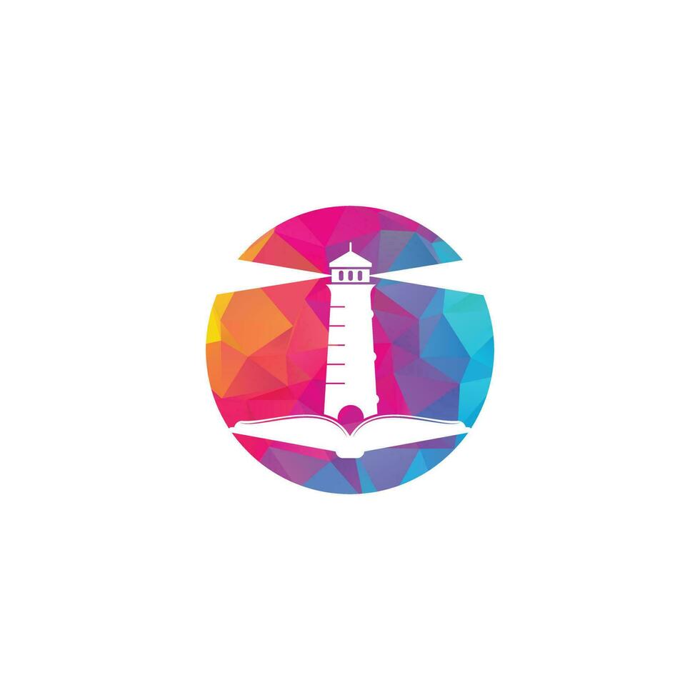 Book and Light House Logo design template. Book lighthouse icon vector