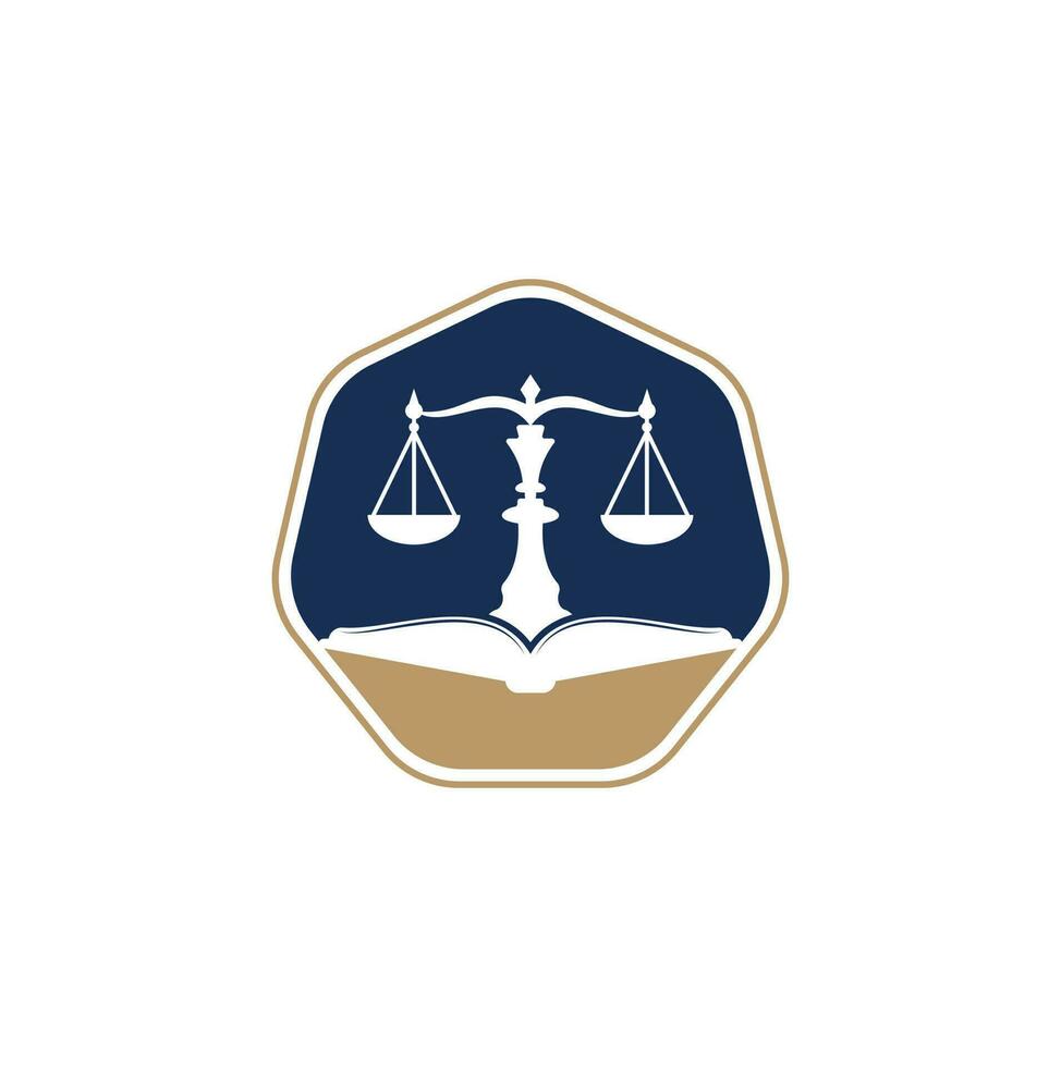 Law education logo design. Vector Libra and open book logo combination.