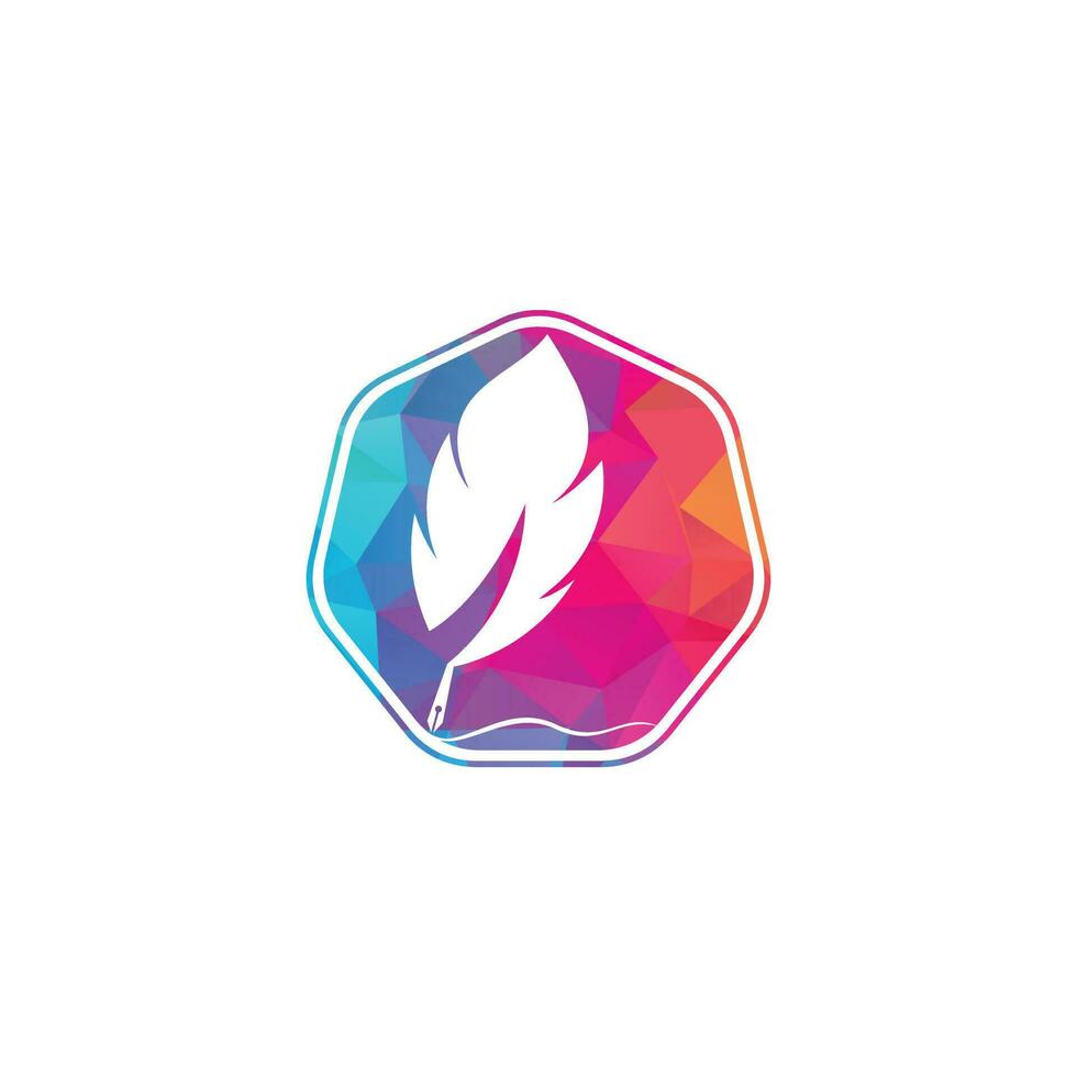 Feather Quill symbol vector design. Education and publication logo concept.