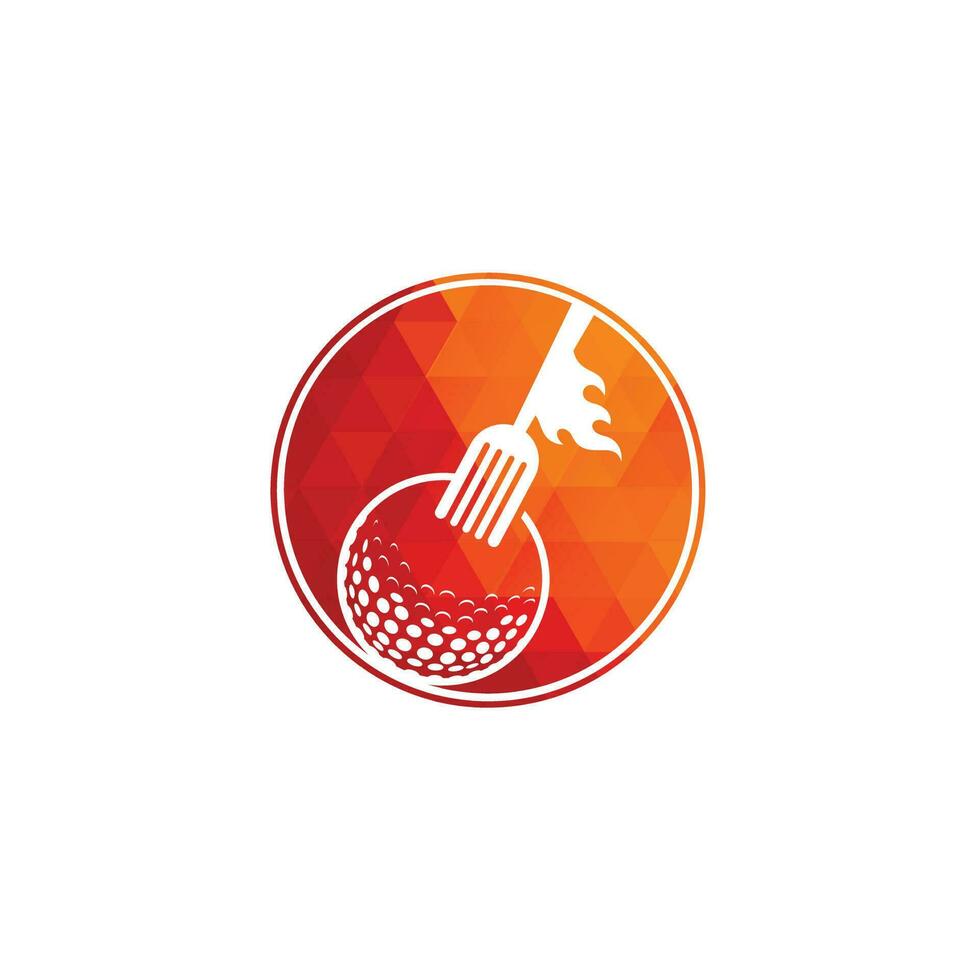 Golf and fork logo design template. Golf restaurant logo design vector creative illustration