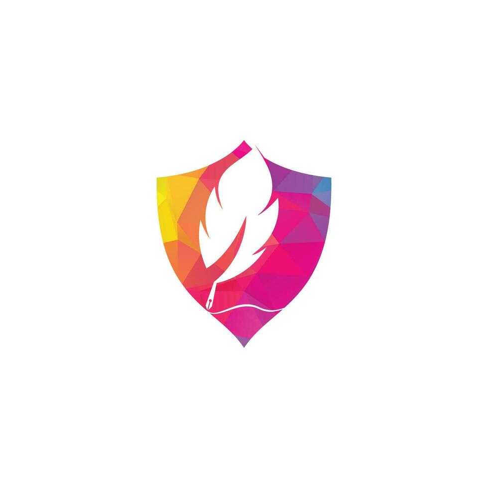 Feather Quill symbol vector design. Education and publication logo concept.