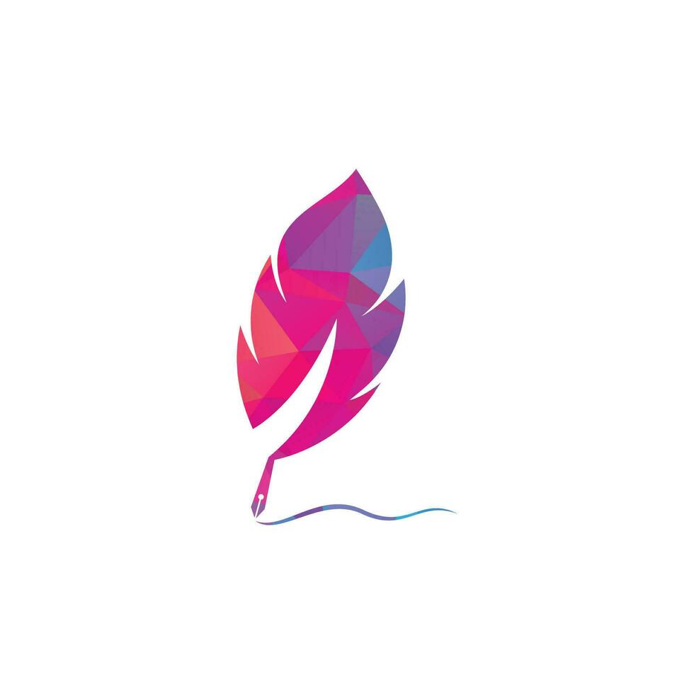 Feather Quill symbol vector design. Education and publication logo concept.