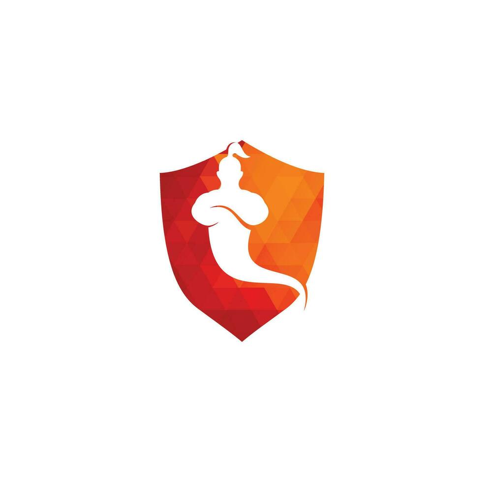 Genie Logo Design. Magic Fantasy genie concept logo. vector