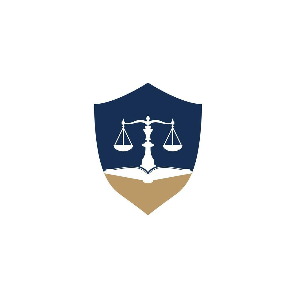 Law education logo design. Vector Libra and open book logo combination.