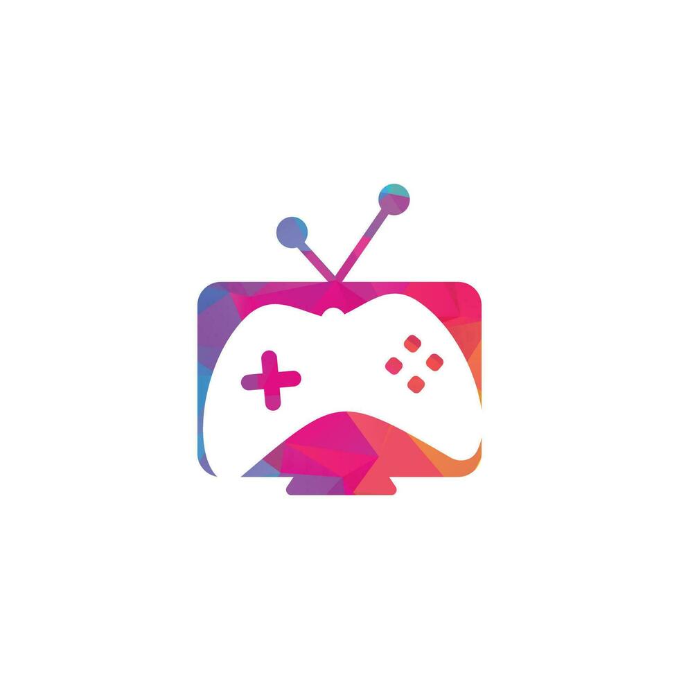 gamepad y tv, icono del juego. diseño de logotipo de juegos y tv vector