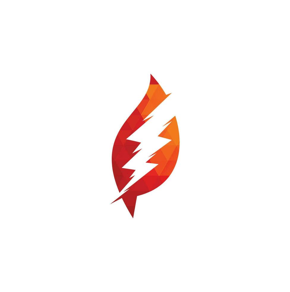 Thunder leaf logo design template. Green Power Energy Logo Design Element vector