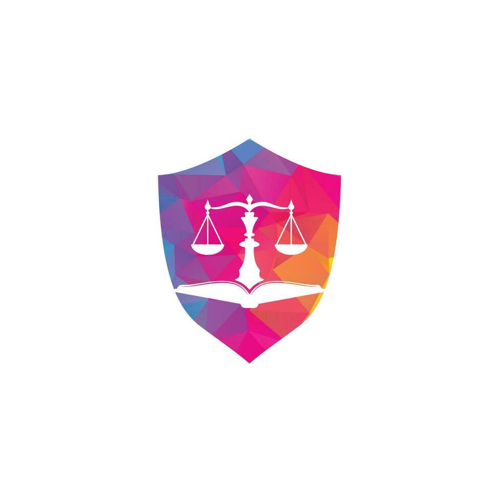 Law education logo design. Vector Libra and open book logo combination.